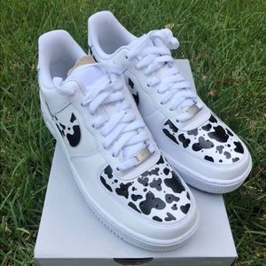 Custom cow print Air Force ones